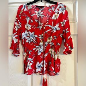 NWT‎ Harve Benard Super Shaggy Regencycore Floral Women’s Top Size M